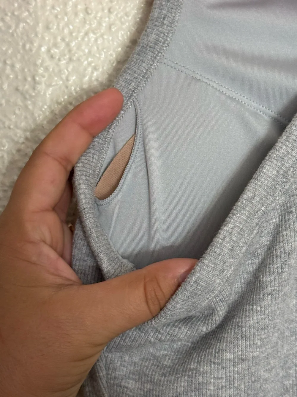 ALO Yoga Light Grey Ribbed Aspire Full Length Tank Top Racerback Tank size XS